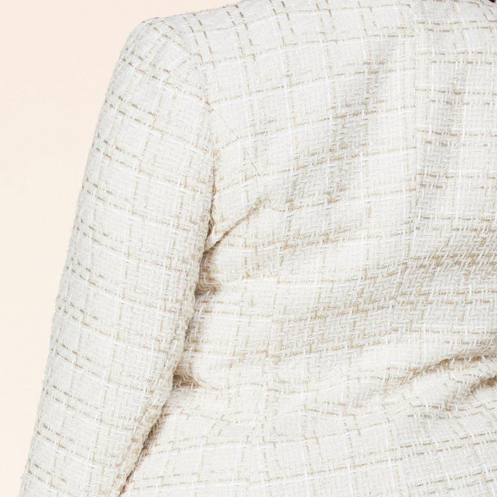 Ivory Tweed Plus Size Blazer Dress L’atise by Amy - Picture 6 of 7